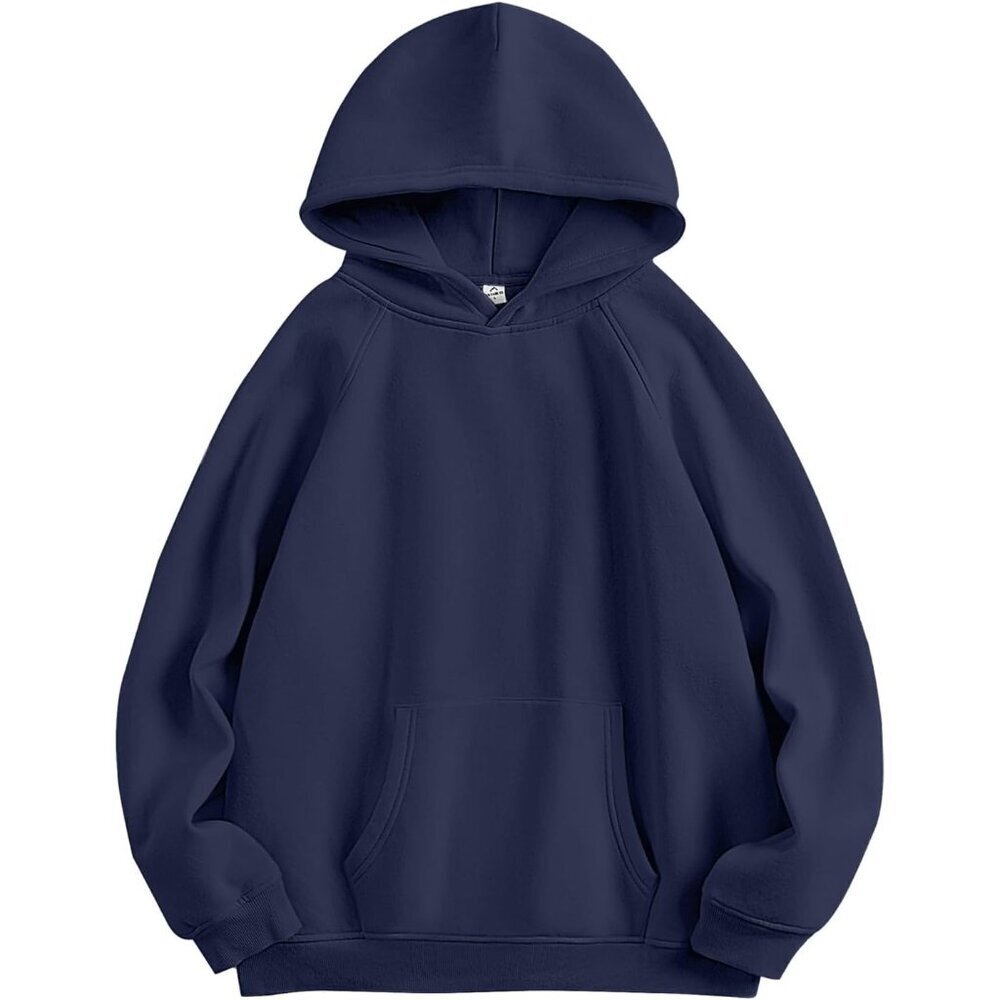 Women Navy Blue Hoodies Oversized Fleece Long Sleeve Comfy Casual Sweatshirts
